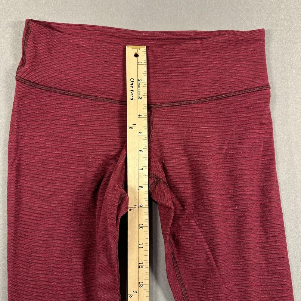 Lululemon Leggings Womens 8 Red High Rise Ankle Yoga Athletic Stretch Gym - Picture 7 of 9